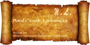 Manácsek Laurencia névjegykártya